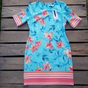Nine West Lily Print and Striped Dress NWT SZ 12
